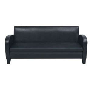 Canapea cu 3 locuri Piele artificială Negru - Img 3