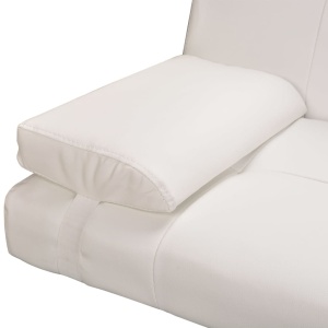 Canapea extensibilă 2 perne, piele artificială, reglabil, crem - Img 6