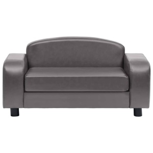 Canapea pentru câini, gri, 80 x 50 x 40 cm, piele ecologică - Img 3