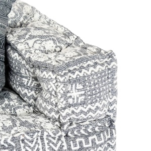 Canapea puf modulară cu 2 locuri, gri deschis, material textil - Img 7