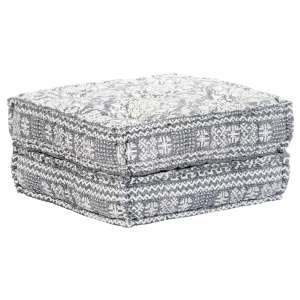 Canapea puf modulară cu 2 locuri, gri deschis, material textil - Img 5
