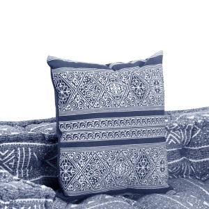 Canapea puf modulară cu 2 locuri, indigo, material textil - Img 7