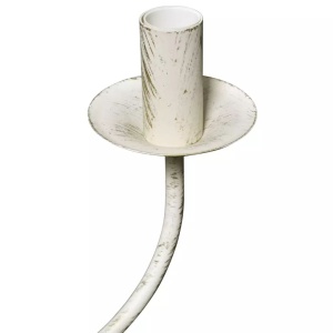Candelabru alb de metal in stil antic 8 x becuri E14 - Img 8