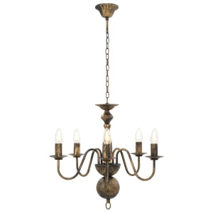 Candelabru antichizat, negru, 5 becuri E14 - Img 4
