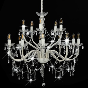 Candelabru cu 2 rânduri, alb, becuri 15 x E14 - Img 3