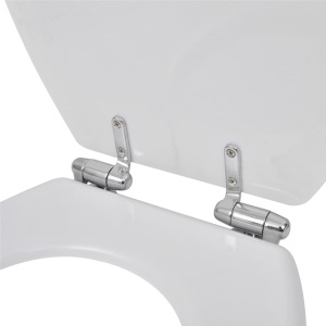 Capac WC cu inchidere silențioasă alb MDF design simplu - Img 5