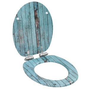 Capac WC cu inchidere silențioasă, MDF, design lemn vechi