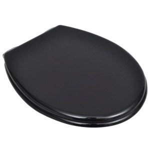 Capac WC cu inchidere silențioasă negru MDF design simplu - Img 3