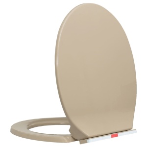 Capac WC inchidere silențioasă, eliberare rapidă, bej, oval - Img 3