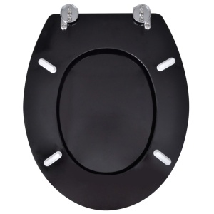 Capac WC, negru, MDF, model simplu - Img 8