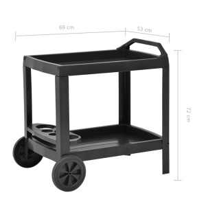 Cărucior de băuturi, antracit, 69 x 53 x 72 cm, plastic - Img 6