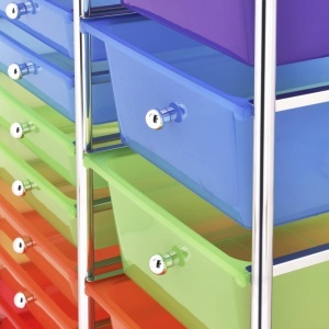 Cărucior depozitare mobil cu 15 sertare XXL multicolor plastic - Img 3