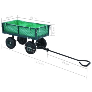 Cărucior manual de grădină, verde, 250 kg - Img 8