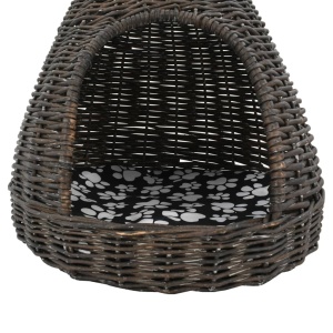 Casă de pisici cu pernă, gri, 40x60 cm, salcie naturală, teepee - Img 6