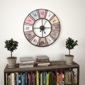 Ceas de perete vintage, 60 cm, cu mecanism cuarț, XXL - Img 2