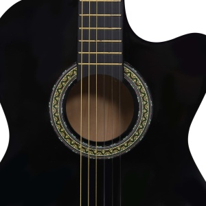 Chitară acustică occidentală cu egalizator, cu 6 corzi, negru - Img 8