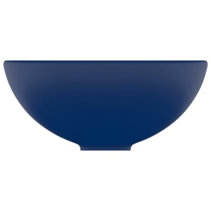 Chiuvetă baie lux albastru inchis mat 32,5x14cm ceramică rotund - Img 4