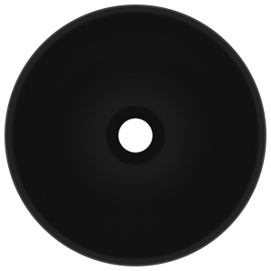 Chiuvetă baie lux, negru mat, 32,5x14 cm, ceramică, rotund - Img 3