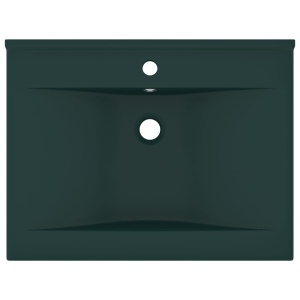 Chiuvetă baie lux, orificiu robinet verde mat 60x46 cm ceramică - Img 3