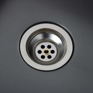 Chiuvetă bucătărie lucrată manual cu sită negru oțel inoxidabil - Img 4