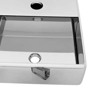 Chiuvetă cu orificiu robinet argintiu 38x30x11,5 cm ceramică - Img 4