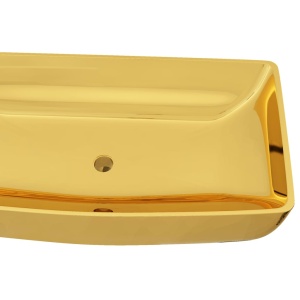 Chiuvetă de baie, auriu, 71 x 38 x 13,5 cm, ceramică - Img 4