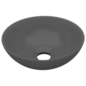 Chiuvetă de baie, gri deschis, ceramică, rotund - Img 2
