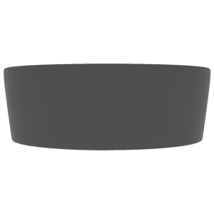 Chiuvetă de lux cu preaplin, gri inchis mat, 36x13 cm, ceramică - Img 4