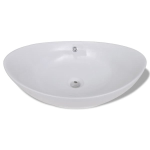 Chiuvetă din ceramică ovală cu preaplin 59 x 38,5 cm - Img 3