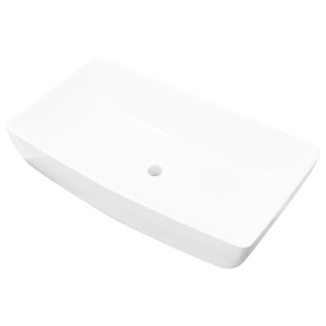 Chiuvetă din ceramică pătrată, Alb - Img 2