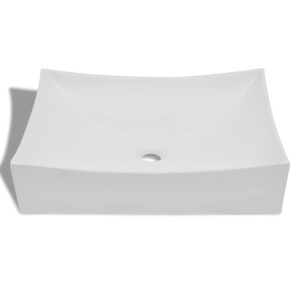 Chiuvetă din ceramică pentru baie high gloss, Alb - Img 3