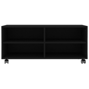 Comodă TV cu rotile, negru, 90x35x35, PAL - Img 4