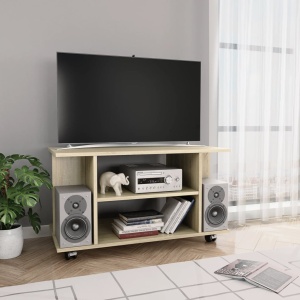 Comodă TV cu rotile, stejar Sonoma, 80 x 40 x 40 cm, PAL