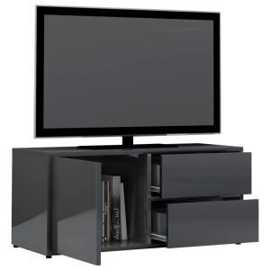 Comodă TV, gri extralucios, 80 x 34 x 36 cm, PAL - Img 8
