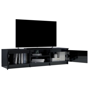 Comodă TV, negru extralucios, 140 x 40 x 35,5 cm, PAL - Img 8