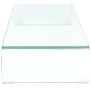 Comodă TV/Suport monitor, sticlă transparentă, 80 x 30 x 13 cm - Img 3