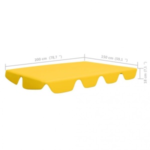 Copertină de rezervă leagăn grădină, galben 226x186 cm 270 g - Img 5