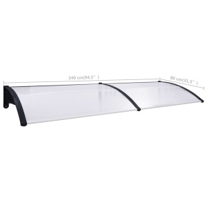 Copertină de ușă, negru și transparent, 240 x 80 cm, PC - Img 5