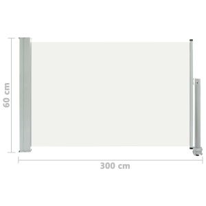 Copertină laterală retractabilă de terasă, crem, 60 x 300 cm - Img 7