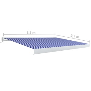 Copertină motorizată tip casetă, albastru și alb, 350 x 250 cm - Img 6