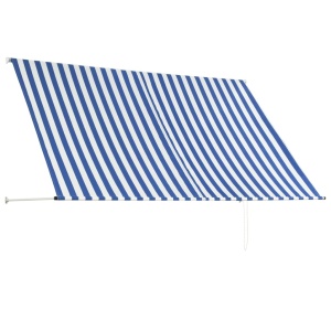 Copertină retractabilă, albastru și alb, 250 x 150 cm - Img 8