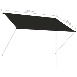 Copertină retractabilă, antracit, 200 x 150 cm - Img 7
