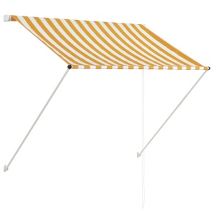 Copertină retractabilă, galben și alb, 150 x 150 cm - Img 2