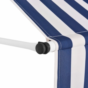 Copertină retractabilă manual, 250 cm, dungi albastru și alb - Img 3
