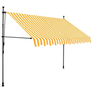 Copertină retractabilă manual cu LED, alb & portocaliu, 300 cm - Img 2