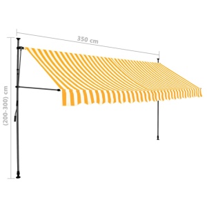 Copertină retractabilă manual cu LED, alb & portocaliu, 350 cm - Img 7
