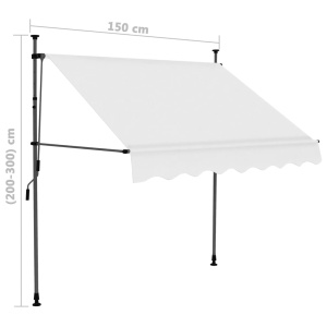 Copertină retractabilă manual cu LED, crem, 150 cm - Img 7