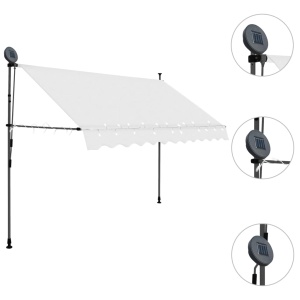 Copertină retractabilă manual cu LED, crem, 250 cm - Img 3