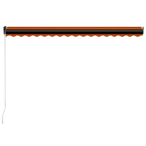 Copertină retractabilă manual LED portocaliu/maro, 450 x 300 cm - Img 8