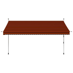 Copertină retractabilă manual, portocaliu și maro, 350 cm - Img 2